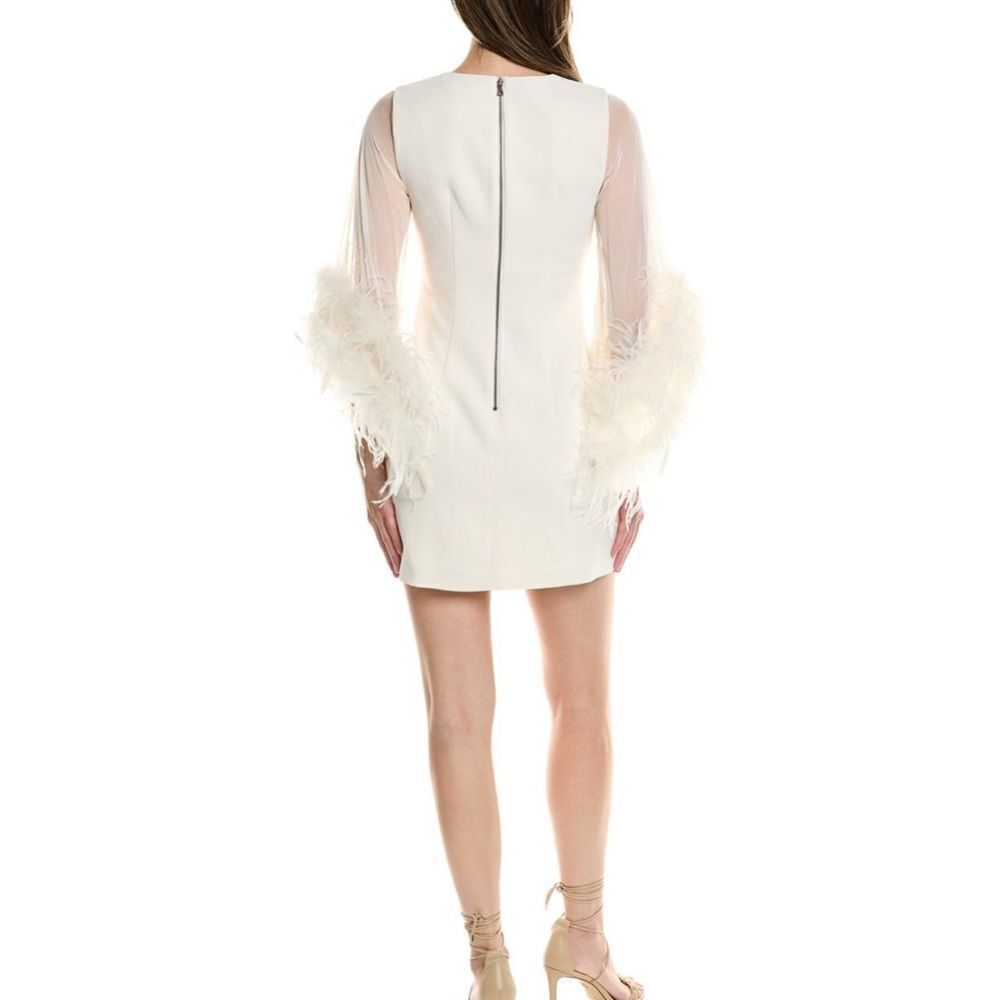 Alice + Olivia Izola Feather-Trim Minidress size 2 - Picture 3 of 12
